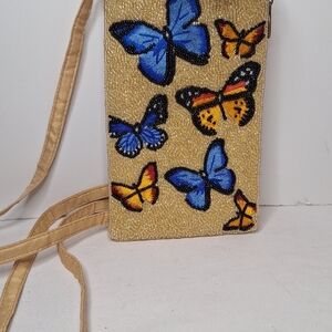 Butterfly Embellished Crossbody Bag